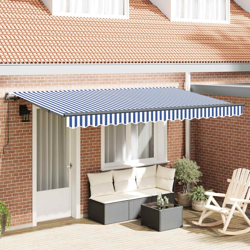 Auvent Rétractable Bleu 350 x 200 cm tissu 525240525240