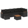 Salon de jardin 8 pcs avec coussins noir résine tressée 525248525248