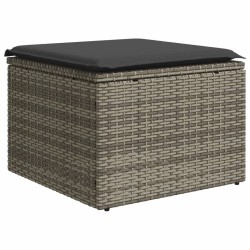 Salon de jardin avec coussins 7 pcs gris résine tressée 525249525249