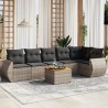Salon de jardin avec coussins 7 pcs gris résine tressée 525250525250