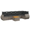 Salon de jardin avec coussins 7 pcs gris résine tressée 525250525250