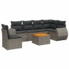 Salon de jardin avec coussins 7 pcs gris résine tressée 525253525253