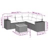 Salon de jardin 6 pcs avec coussins gris résine tressée 525255525255