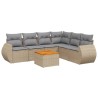 Salon de jardin avec coussins 7 pcs beige résine tressée 525257525257