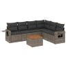 Salon de jardin avec coussins 7 pcs gris résine tressée 525265525265