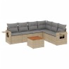Salon de jardin avec coussins 7 pcs beige résine tressée 525266525266