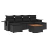 Salon de jardin 7 pcs avec coussins noir résine tressée 525270525270