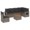 Salon de jardin avec coussins 7 pcs gris résine tressée 525274525274