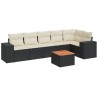 Salon de jardin 7 pcs avec coussins noir résine tressée 525276525276