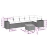 Salon de jardin 7 pcs avec coussins noir résine tressée 525276525276