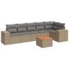 Salon de jardin avec coussins 7 pcs beige résine tressée 525279525279