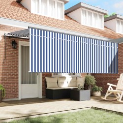Auvent Rétractable Bleu et Blanc 350 x 200 cm 525295525295