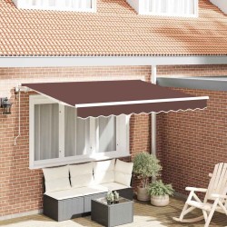 Auvent Rétractable Marron 350 x 200 cm tissu 525297525297