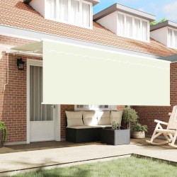 Auvent Rétractable Crème 350 x 200 cm Polyester et Aluminium 525305525305