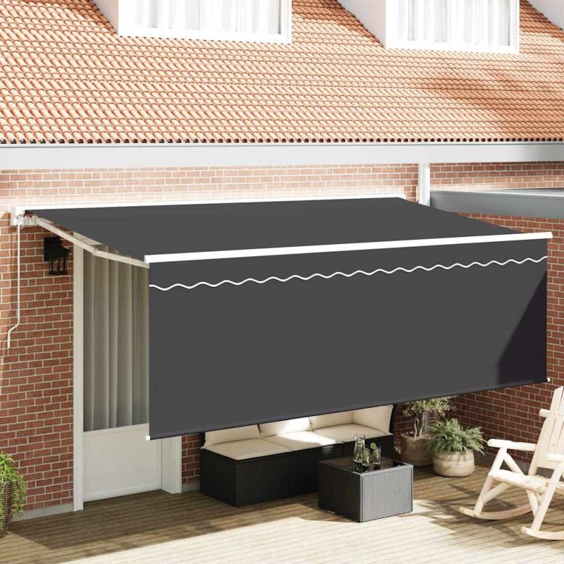 Auvent Rétractable Crème 350 x 200 cm Polyester et Aluminium 525308525308