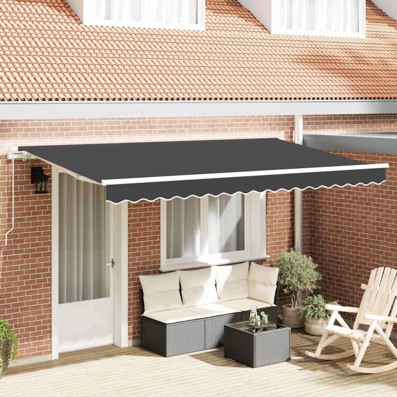 Auvent Rétractable Anthracite 350 x 200 cm tissu 525309525309