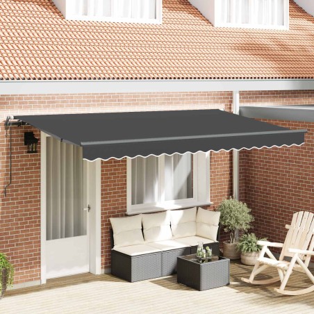 Auvent Rétractable Anthracite 350 x 200 cm tissu 525310525310
