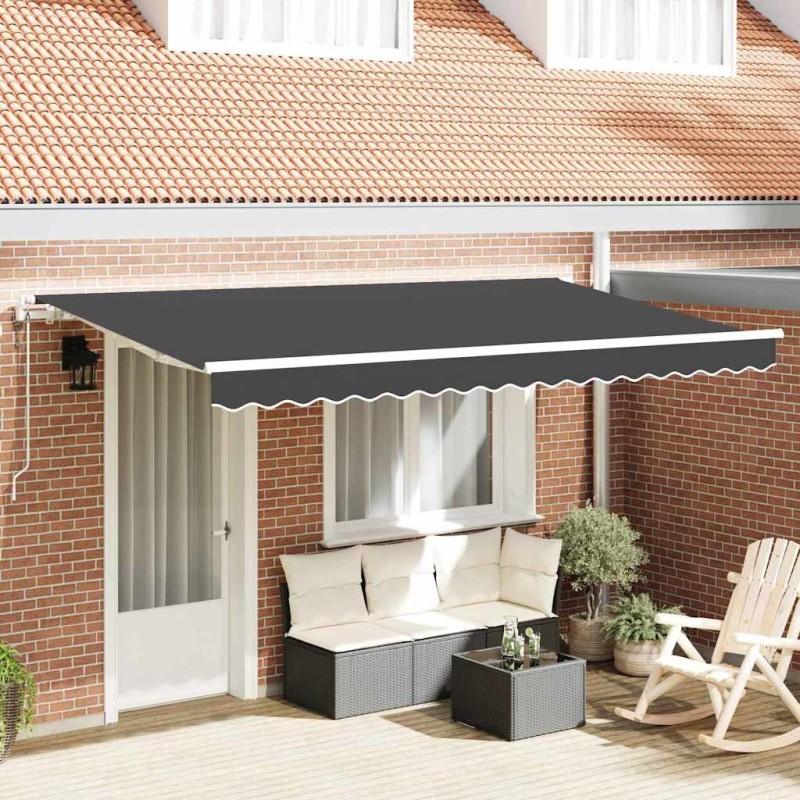 Auvent Rétractable Anthracite 350 x 200 cm tissu 525311525311