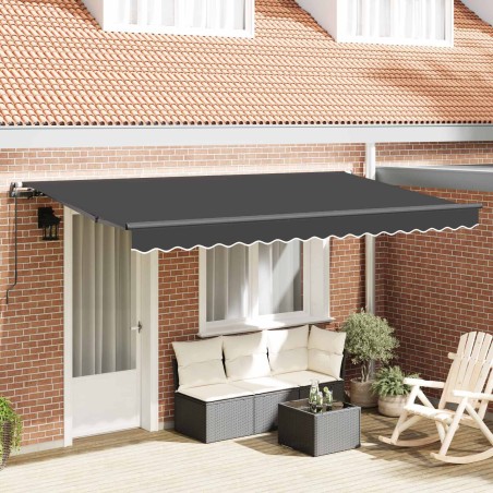 Auvent Rétractable Anthracite 350 x 200 cm tissu 525312525312