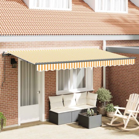 Auvent Rétractable Jaune 350 x 200 cm tissu 525315525315