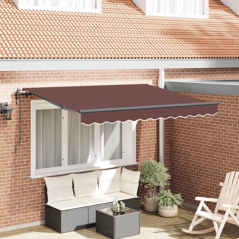 Auvent Rétractable Marron 350 x 200 cm tissu 525318525318