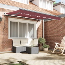 Auvent Rétractable Bordeaux 300 x 200 cm tissu 525324525324