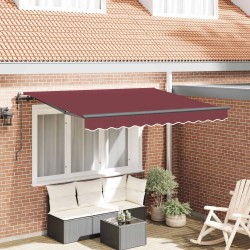 Auvent Rétractable Bordeaux 350 x 200 x 165 cm tissu 525329525329