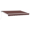 Cadre d'auvent Marron 350 x 200 cm Polyester avec revêtement PU 525341525341