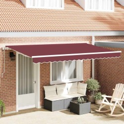 Auvent Rétractable Bordeaux 350 x 200 cm tissu 525342525342