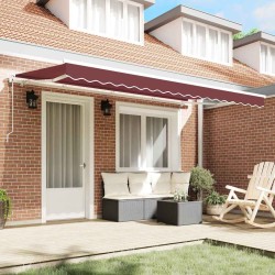 Auvent Rétractable Bordeaux 350 x 200 cm tissu 525342525342