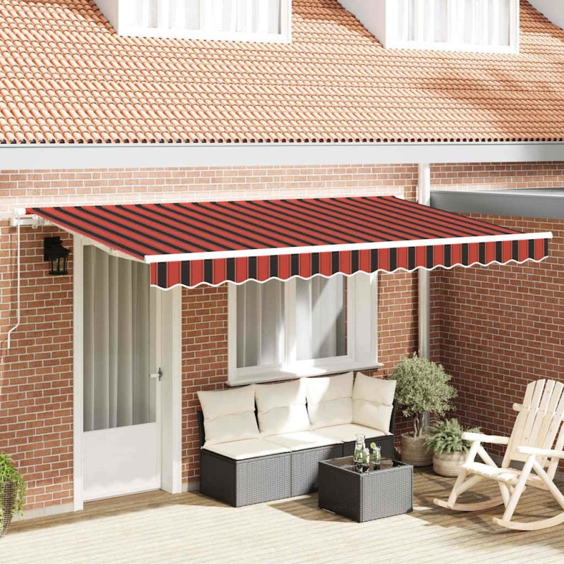 Auvent Rétractable Orange 350 x 200 cm tissu 525345525345