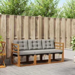 Ensemble de canapés d'extérieur 3 pcs Gris Naturel et Clair 525352525352