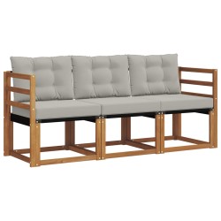 Ensemble de canapés d'extérieur 3 pcs Gris Naturel et Clair 525352525352