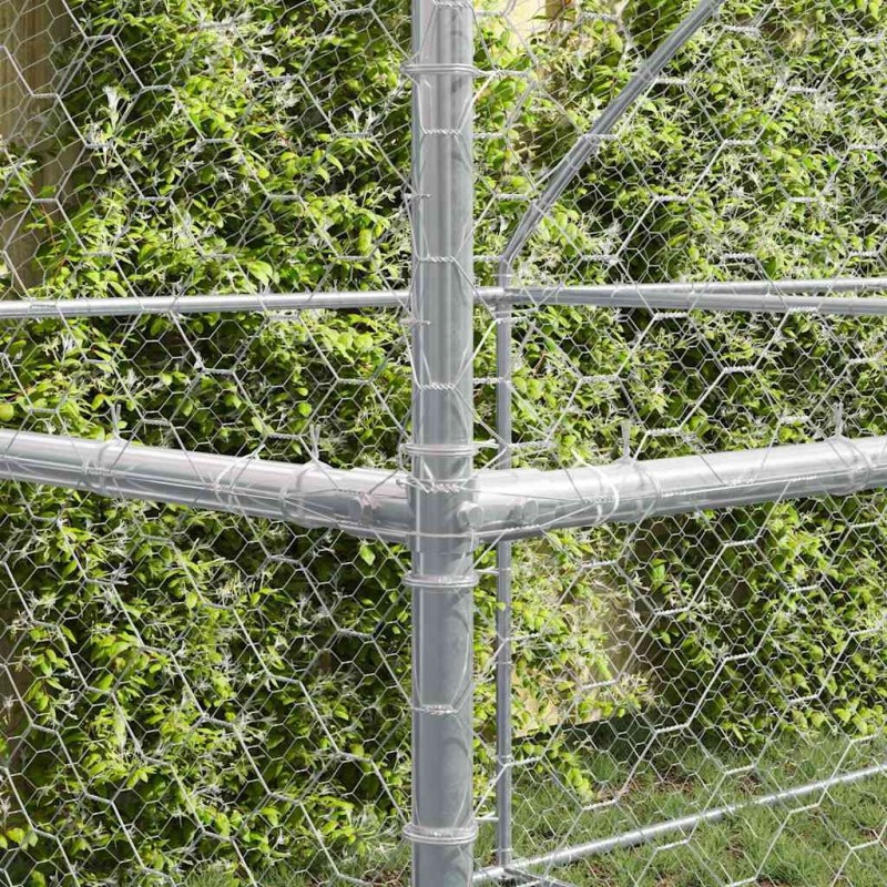 Kennel pour Chiens 3 pcs Argenté 6 x 2 x 2 m Acier galvanisé 525353525353