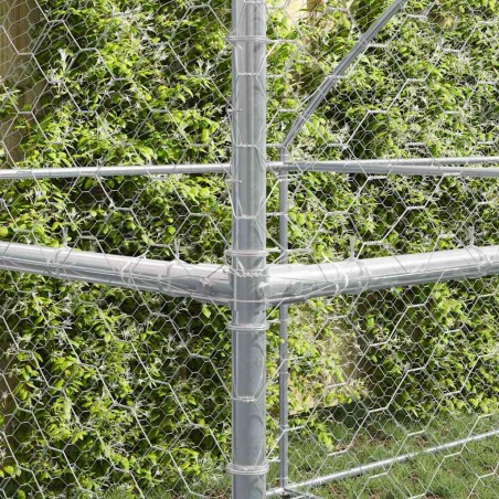 Kennel pour Chiens 3 pcs Argenté 6 x 2 x 2 m Acier galvanisé 525353525353