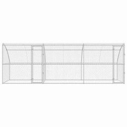 Kennel pour Chiens 3 pcs Argenté 6 x 2 x 2 m Acier galvanisé 525353525353