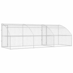 Kennel pour Chiens 3 pcs Argenté 6 x 2 x 2 m Acier galvanisé 525353525353