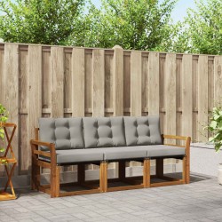 Ensemble de canapés d'extérieur 3 pcs Gris Naturel et Clair 525355525355