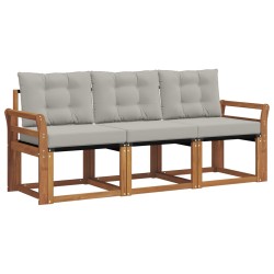 Ensemble de canapés d'extérieur 3 pcs Gris Naturel et Clair 525355525355
