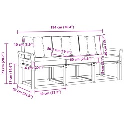 Ensemble de canapés d'extérieur 3 pcs Gris Naturel et Clair 525355525355