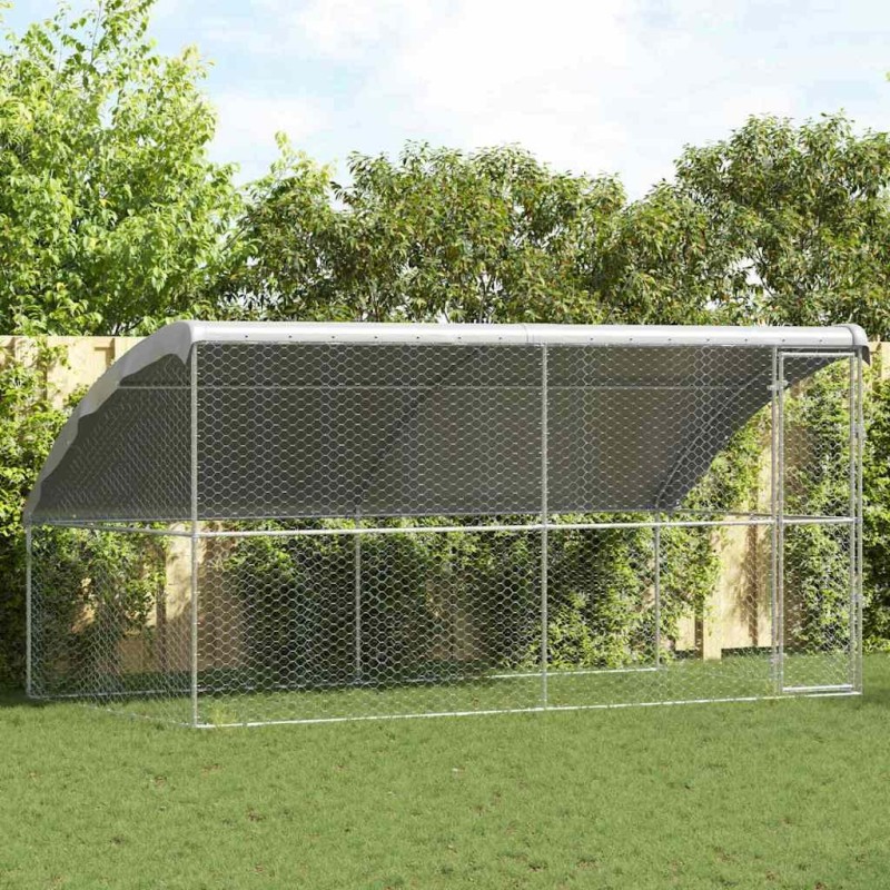 Kennel pour Chiens 2 pcs Argenté 4 x 2 x 2 m Acier galvanisé 525356525356