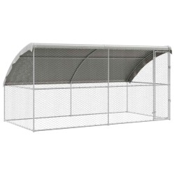 Kennel pour Chiens 2 pcs Argenté 4 x 2 x 2 m Acier galvanisé 525356525356
