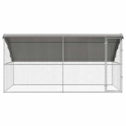 Kennel pour Chiens 2 pcs Argenté 4 x 2 x 2 m Acier galvanisé 525356525356