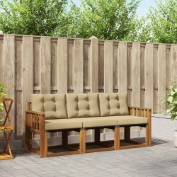 Ensemble de canapés d'extérieur 3 pcs Naturel et Beige 525358525358