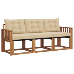 Ensemble de canapés d'extérieur 3 pcs Naturel et Beige 525358525358