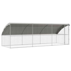 Kennel pour Chiens 3 pcs Argenté 6 x 2 x 2 m Acier galvanisé 525361525361