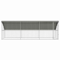 Kennel pour Chiens 3 pcs Argenté 6 x 2 x 2 m Acier galvanisé 525361525361