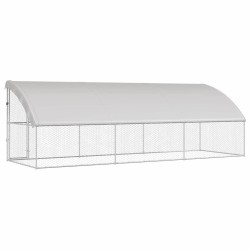 Kennel pour Chiens 3 pcs Argenté 6 x 2 x 2 m Acier galvanisé 525361525361