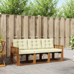 Ensemble de canapés d'extérieur 3 pcs Naturel et Crème 525362525362