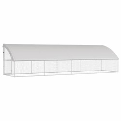 Kennel pour Chiens 4 pcs Argenté 8 x 2 x 2 m Acier galvanisé 525363525363